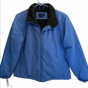 Lands End Womens Fleece Lined Coat Small 6/8 Blue